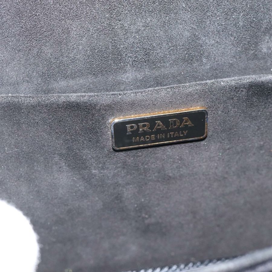 【日本直送】PRADA 黑色金色絲絨單肩包,正品編號 187500V-18