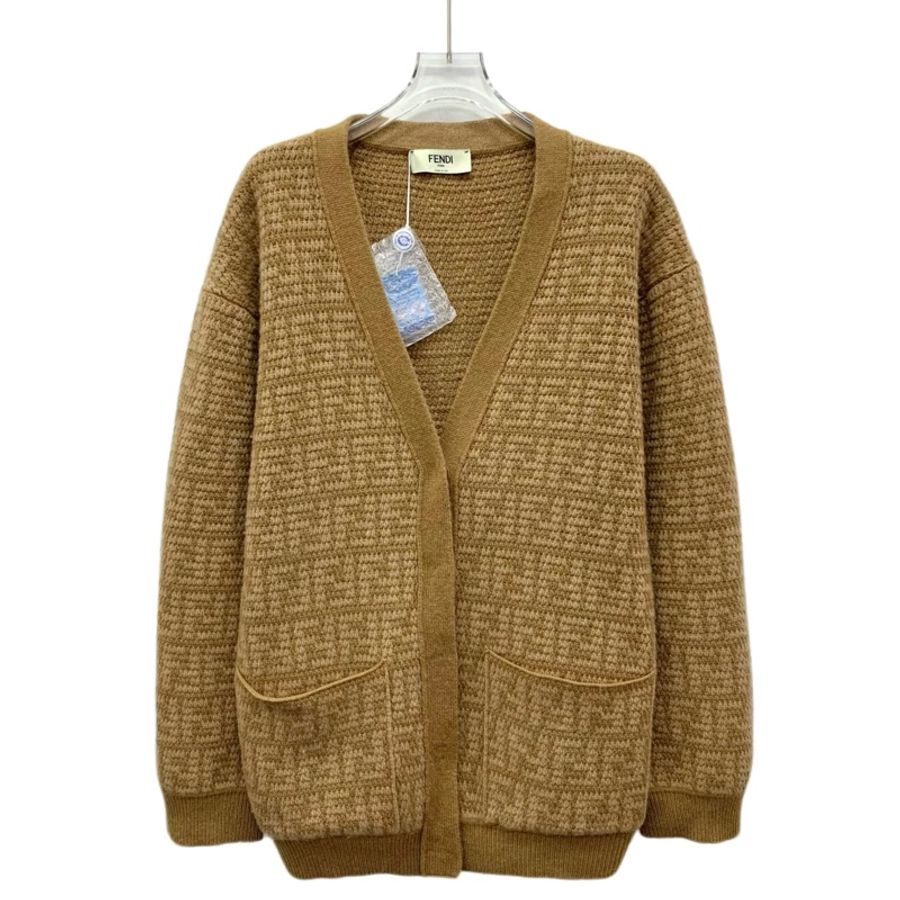 Fendi 23款 棕色双F针织开衫 M码-0