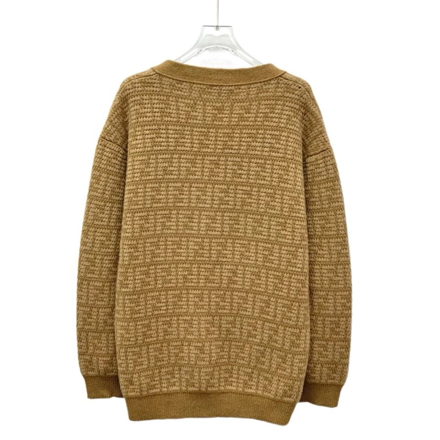 Fendi 23款 棕色双F针织开衫 M码-1
