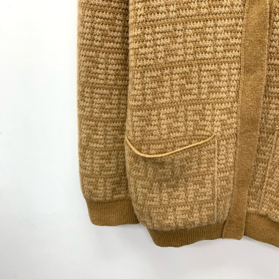 Fendi 23款 棕色双F针织开衫 M码-3