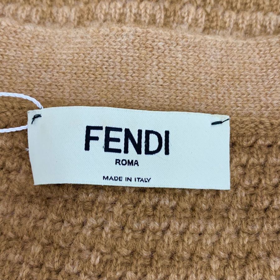Fendi 23款 棕色双F针织开衫 M码-4