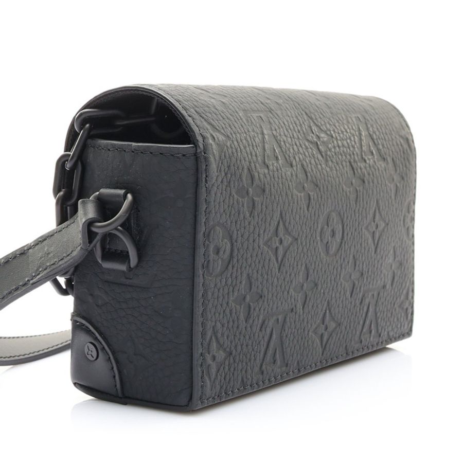 黑色 原花牛皮壓紋 Steamer Wearable Wallet 隨身錢包 肩背包【LOUIS VUITTON LV 路易威登】 M81746-1