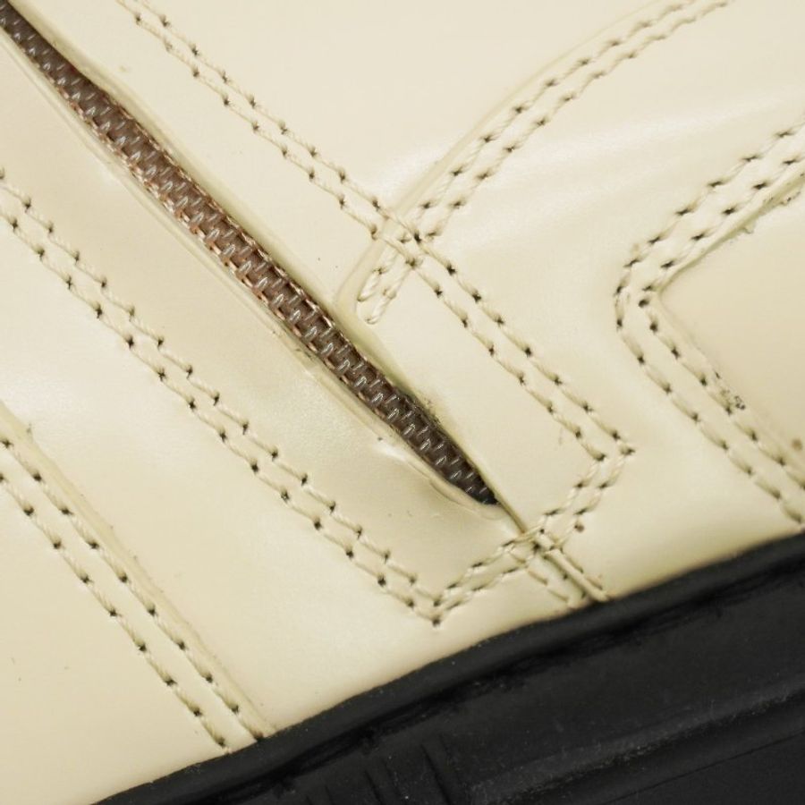 Fendi 展示品 Fendigraphy 綁帶皮革高筒長靴#35(米灰)-6