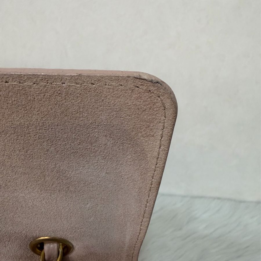 CHANEL A01112 粉膚色荔枝皮金鍊CF25 COCO 肩背包 斜背包 CF-28