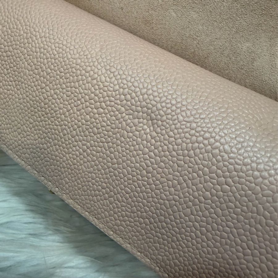 CHANEL A01112 粉膚色荔枝皮金鍊CF25 COCO 肩背包 斜背包 CF-33