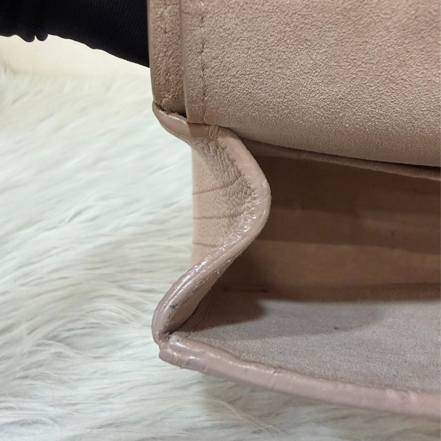 CHANEL A01112 粉膚色荔枝皮金鍊CF25 COCO 肩背包 斜背包 CF-46