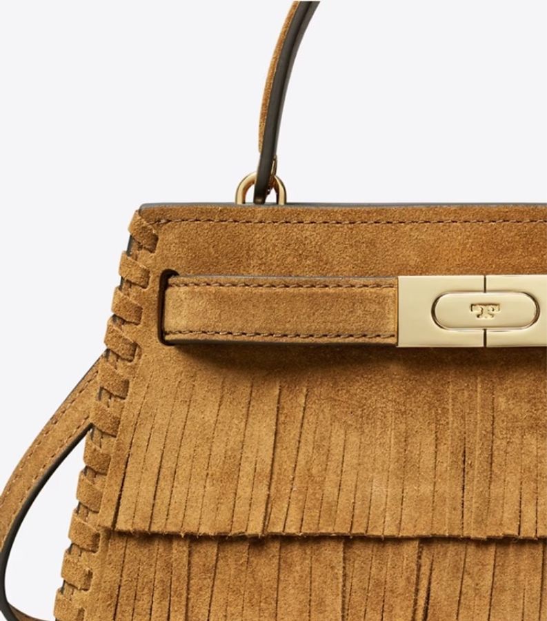 Tory Burch 女士 迷你 LEE RADZIWILL 麂皮流蘇單肩包均碼碼24cm*6cm*13cm-1