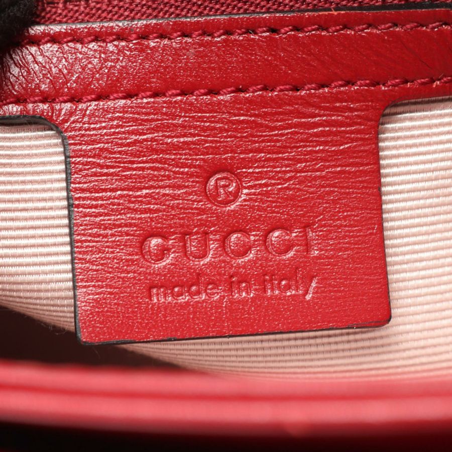 GUCCI Arli 小號 GG Marmont 單肩斜背包 550129 皮革 紅色 黑色 二手-3