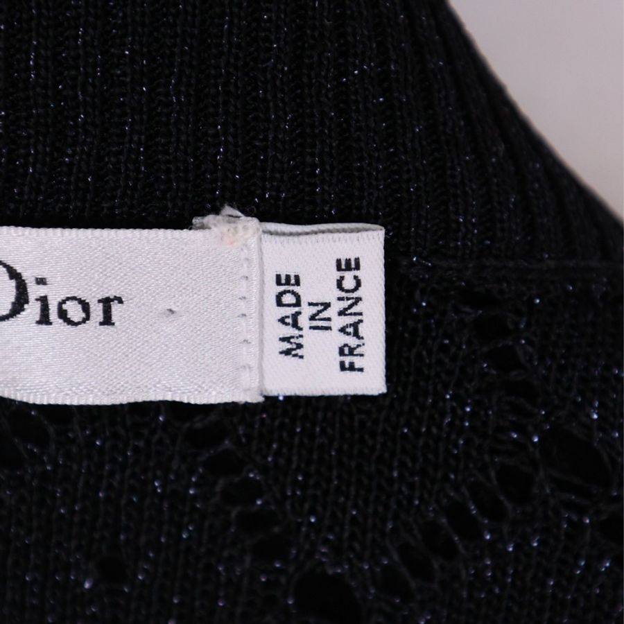 Dior 黑色细闪彩色钉珠滚边拉链针织开衫上衣外套-23