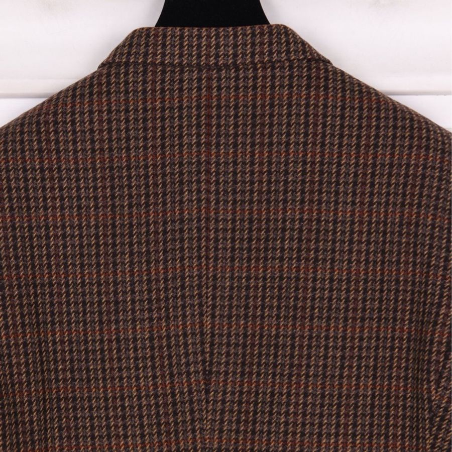 Burberry 棕色格纹羊毛两口袋上衣外套-10