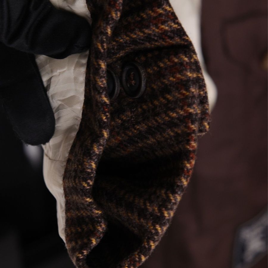 Burberry 棕色格纹羊毛两口袋上衣外套-16