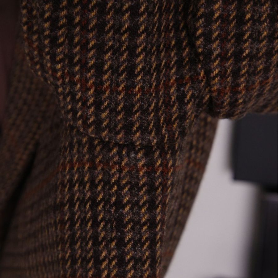 Burberry 棕色格纹羊毛两口袋上衣外套-22