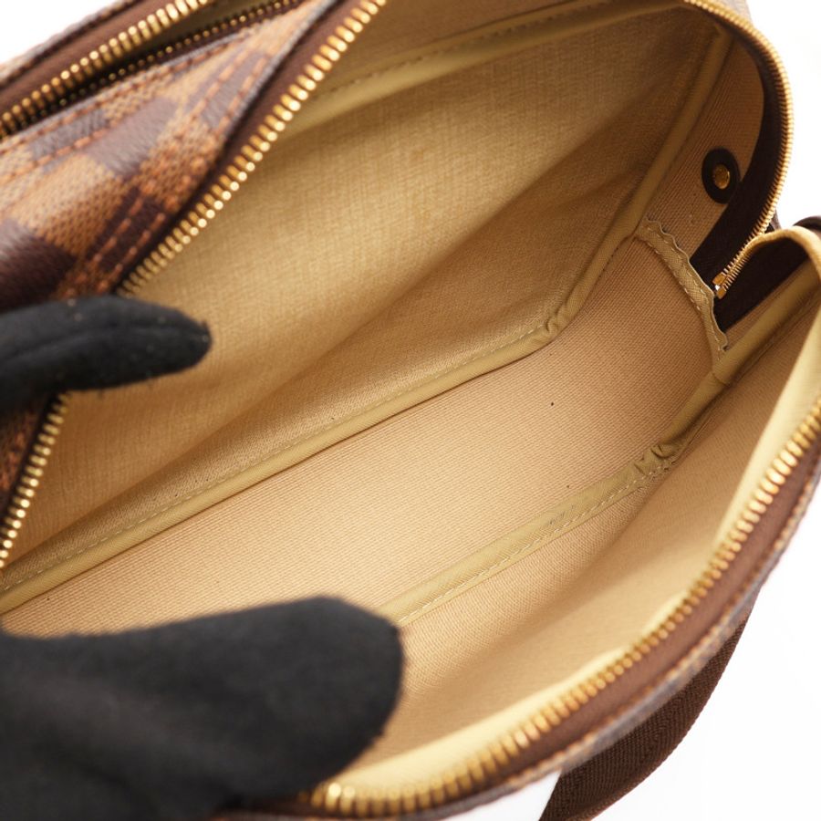 棕色 棋盤格帆布 Reporter PM 肩背包【LOUIS VUITTON LV 路易威登】 N45253-4