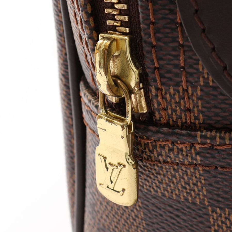 棕色 棋盤格帆布 Reporter PM 肩背包【LOUIS VUITTON LV 路易威登】 N45253-11