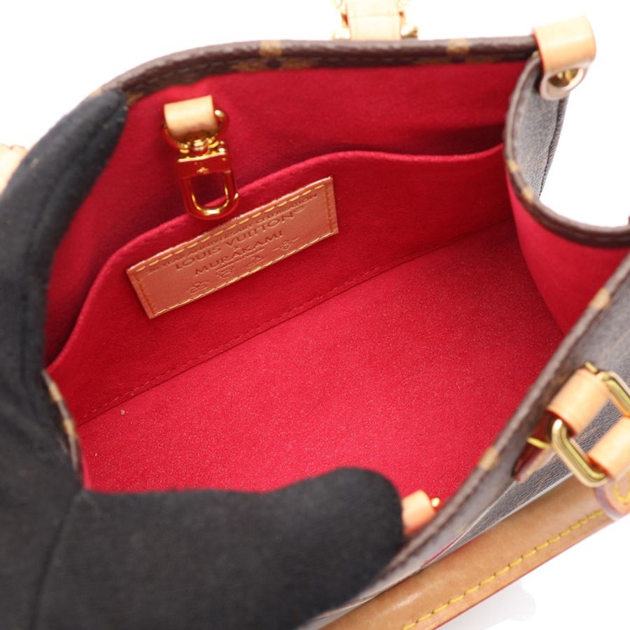 棕色 原花帆布 村上隆 棕色 原花 帆布 LV x TM OnTheGo BB 兩用包LV x TM OnTheGo BB 兩用包【LOUIS VUITTON LV 路易威登】 M13668-2