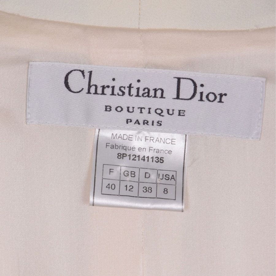Dior奶白色贝母扣一粒扣西装上衣外套-14