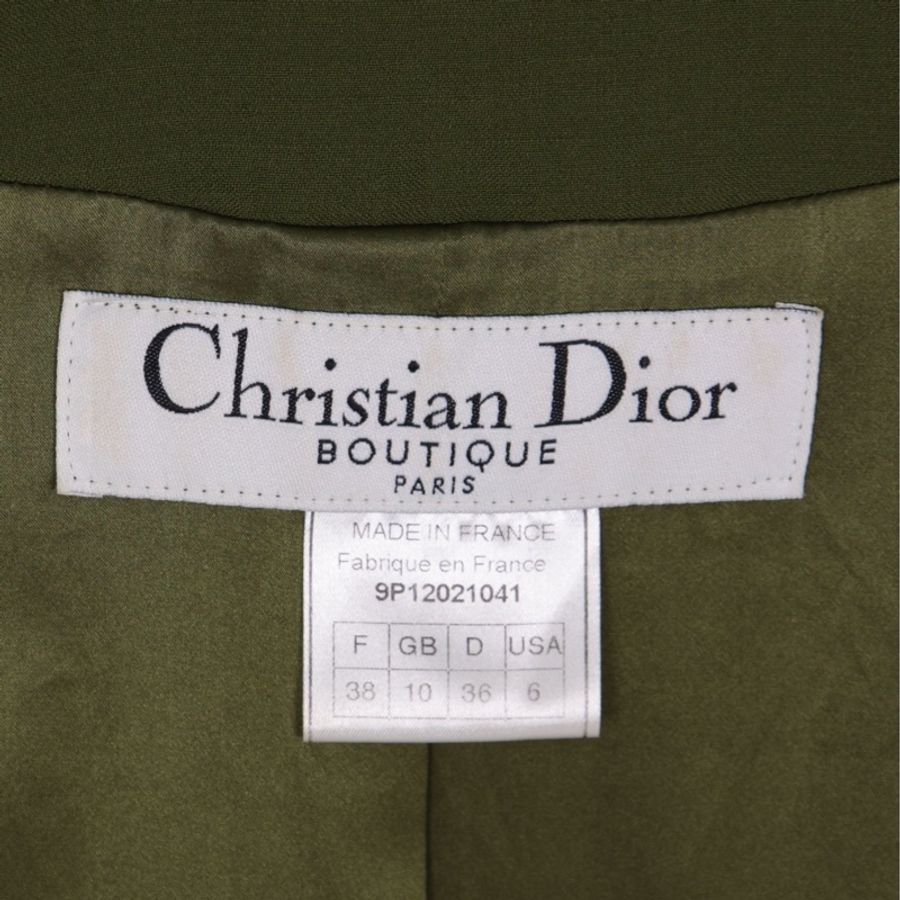 Dior 草绿色羊毛拉链立领上衣外套-14