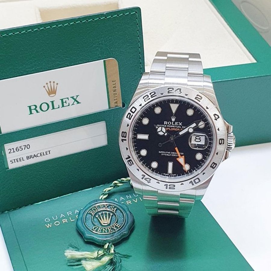 【大眾名錶】ROLEX 勞力士216570 Explorer ll 2019/03卡 探險家二號 黑面橘針 大眾名錶B1396-1