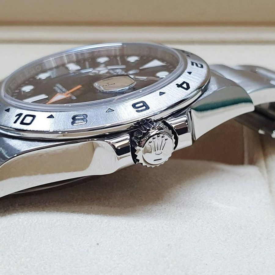 【大眾名錶】ROLEX 勞力士216570 Explorer ll 2019/03卡 探險家二號 黑面橘針 大眾名錶B1396-6