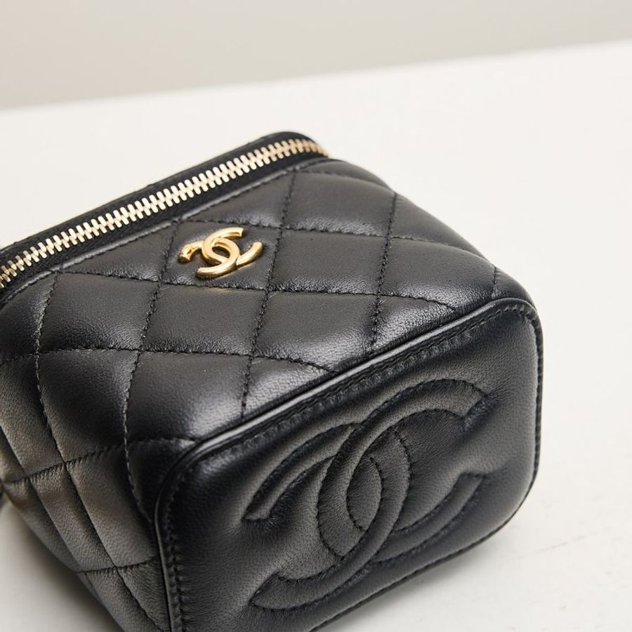 二手Chanel 金球小盒子 黑金羊 /芯片款-7