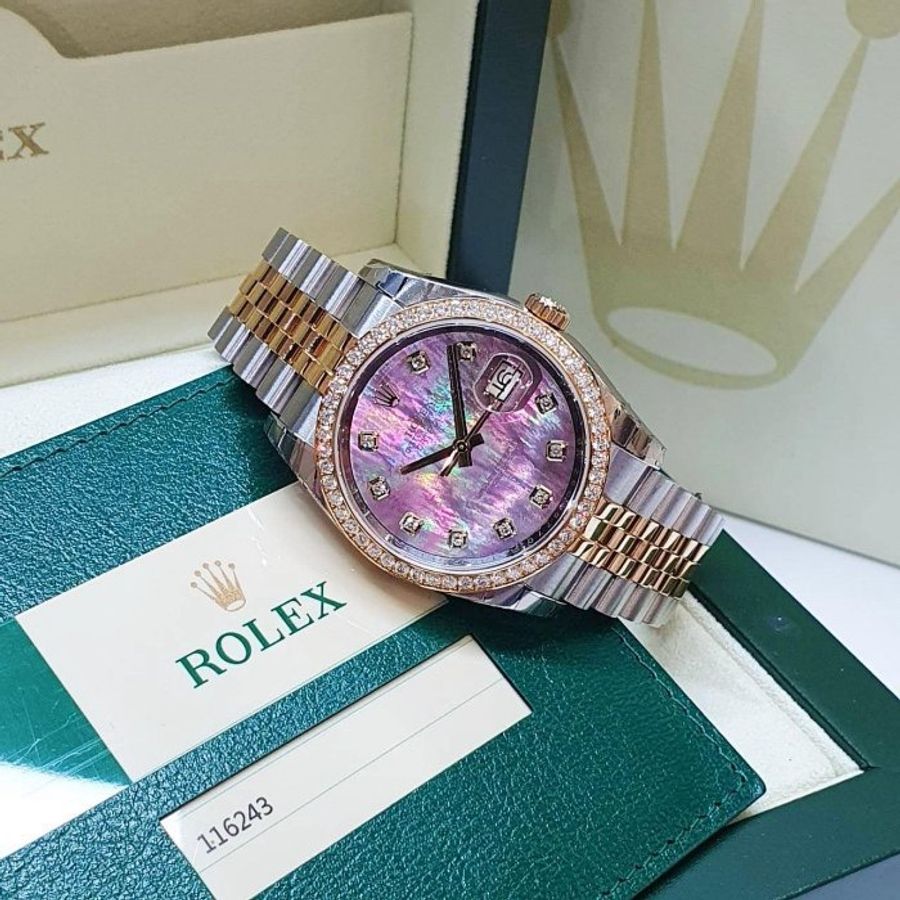 【大眾名錶】ROLEX 勞力士 116243 Datejust 2016/10 市場罕見款 9.8成新 錶頭錶扣原廠膠膜 原廠鑽圈 黑貝殼十鑽面盤 B1397-2