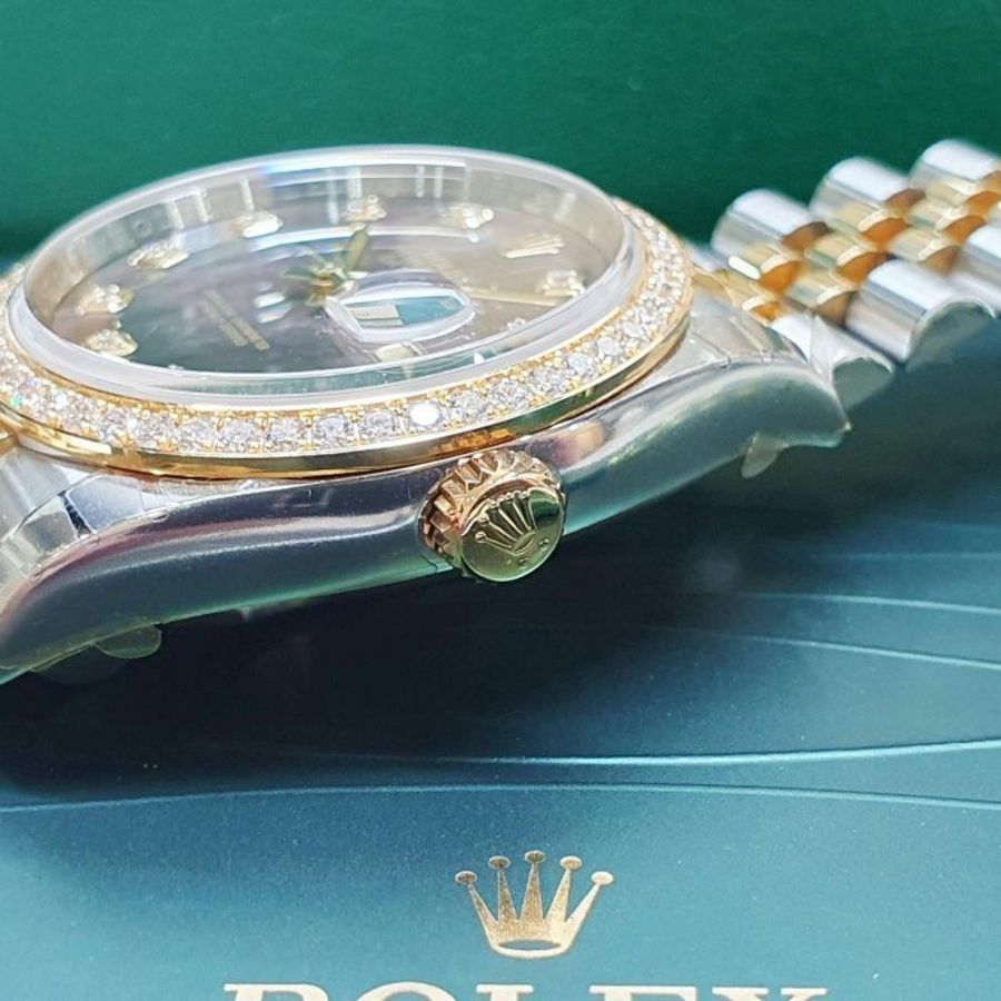 【大眾名錶】ROLEX 勞力士 116243 Datejust 2016/10 市場罕見款 9.8成新 錶頭錶扣原廠膠膜 原廠鑽圈 黑貝殼十鑽面盤 B1397-6