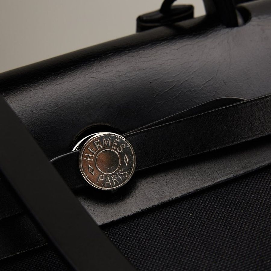 二手Hermès herbag zip 31黑銀-17