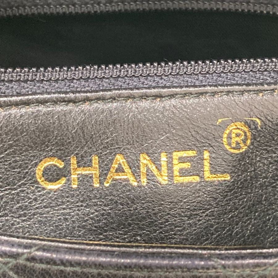 CHANEL 香奈兒 肩背包 VINTAGE 羊皮 黑色 金釦-15