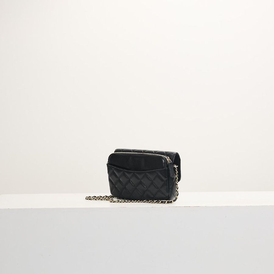 二手Chanel woc 二合一手機包/黑金牛 芯片款-2
