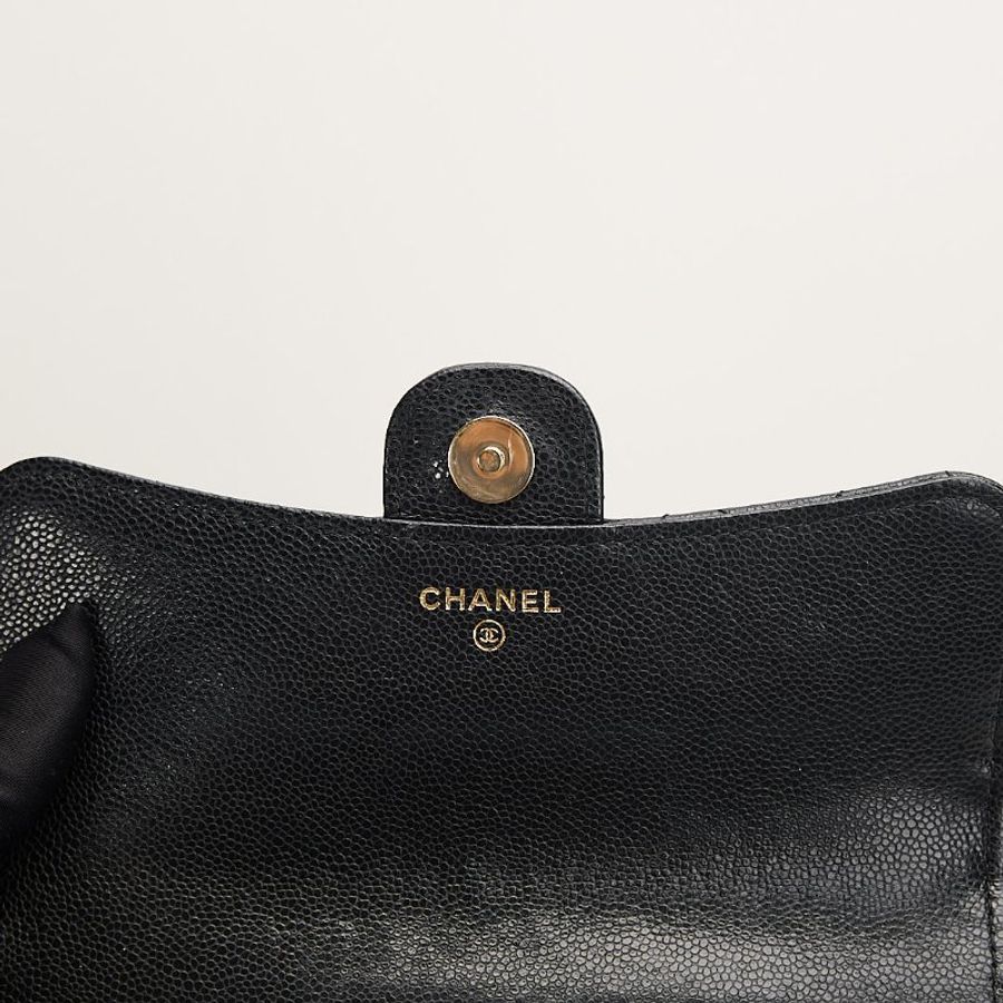 二手Chanel woc 二合一手機包/黑金牛 芯片款-15