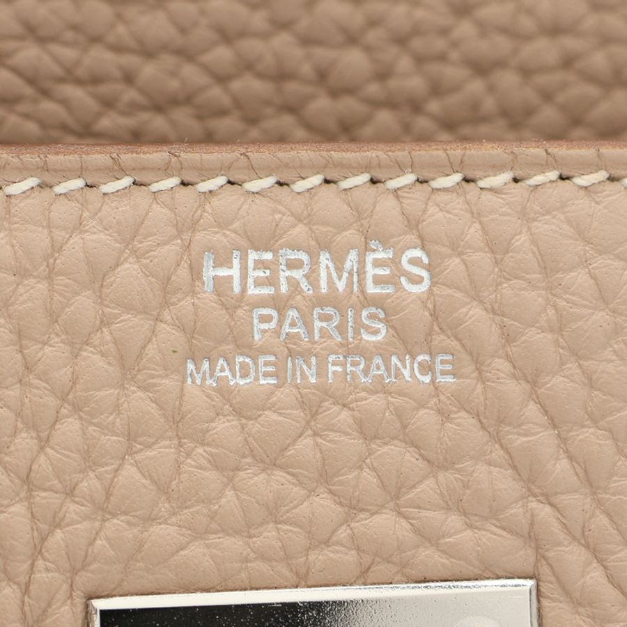 鑽石灰 Clemence 牛皮 Birkin 30 柏金包 手提包 □Q刻 銀扣【HERMES 愛馬仕】-4