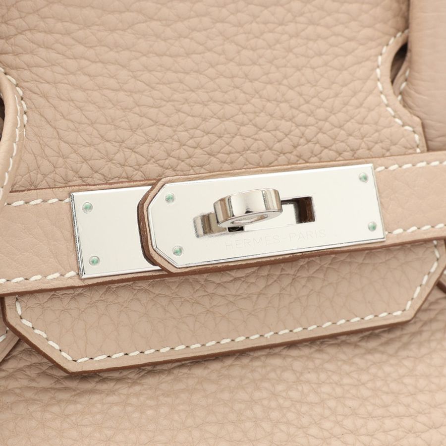 鑽石灰 Clemence 牛皮 Birkin 30 柏金包 手提包 □Q刻 銀扣【HERMES 愛馬仕】-6