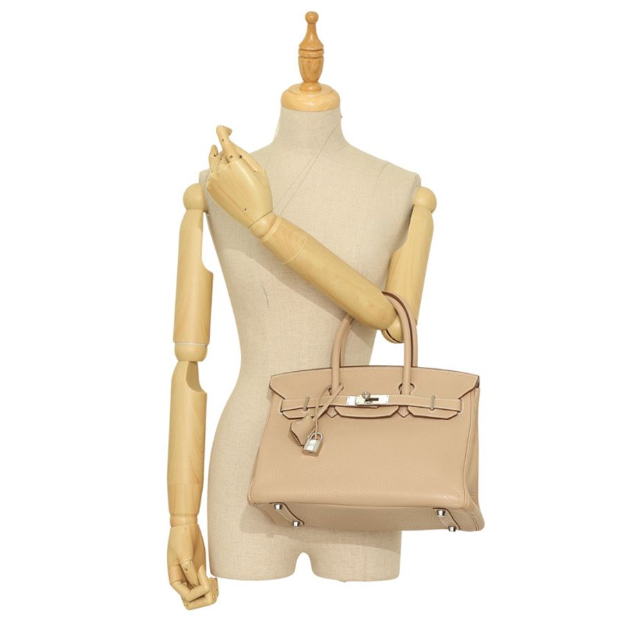 鑽石灰 Clemence 牛皮 Birkin 30 柏金包 手提包 □Q刻 銀扣【HERMES 愛馬仕】-7