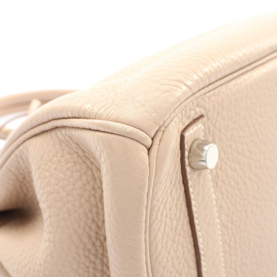 鑽石灰 Clemence 牛皮 Birkin 30 柏金包 手提包 □Q刻 銀扣【HERMES 愛馬仕】-9