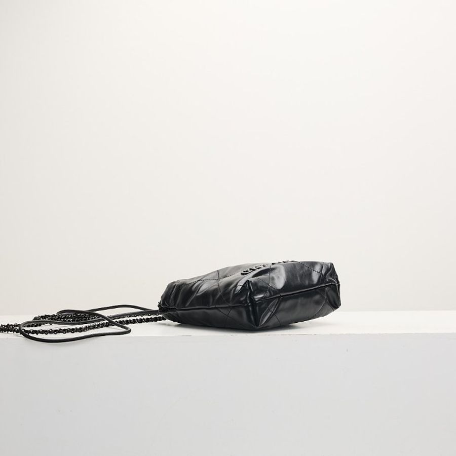 二手Chanel 22bag mini so black 芯片款-2