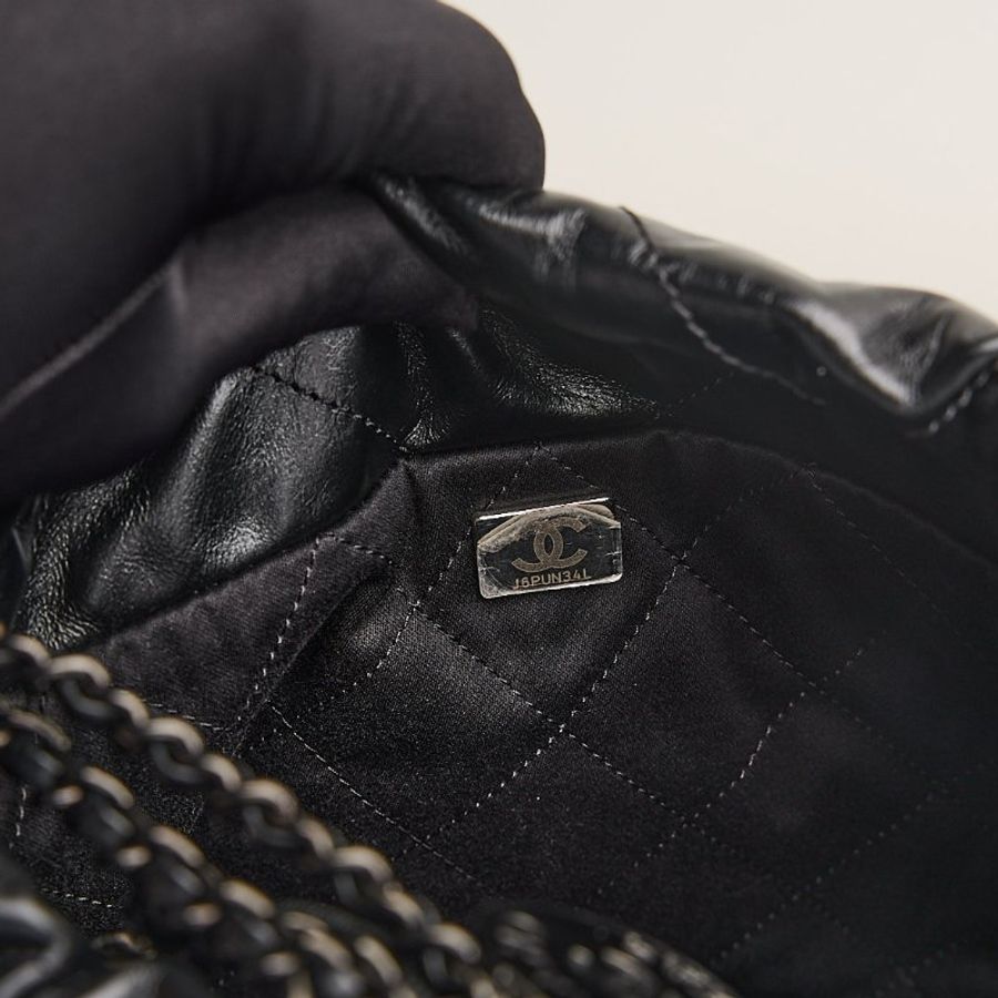 二手Chanel 22bag mini so black 芯片款-15