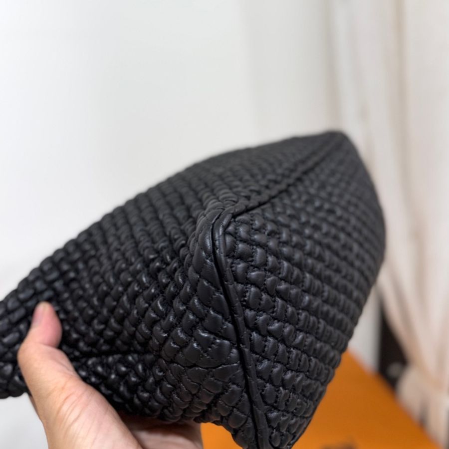 BOTTEGA VENETA BV 葆蝶家 hobo 黑 全皮 編織 便當包 飯盒包 手提包 肩背包 側背包 腋下包-9