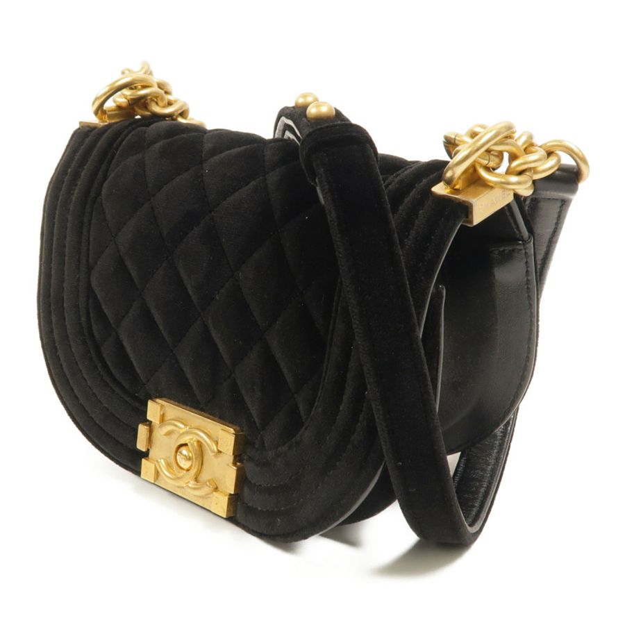 CHANEL 天鵝絨Mini Velvet Boy Messenger Bag鏈帶肩背袋-2