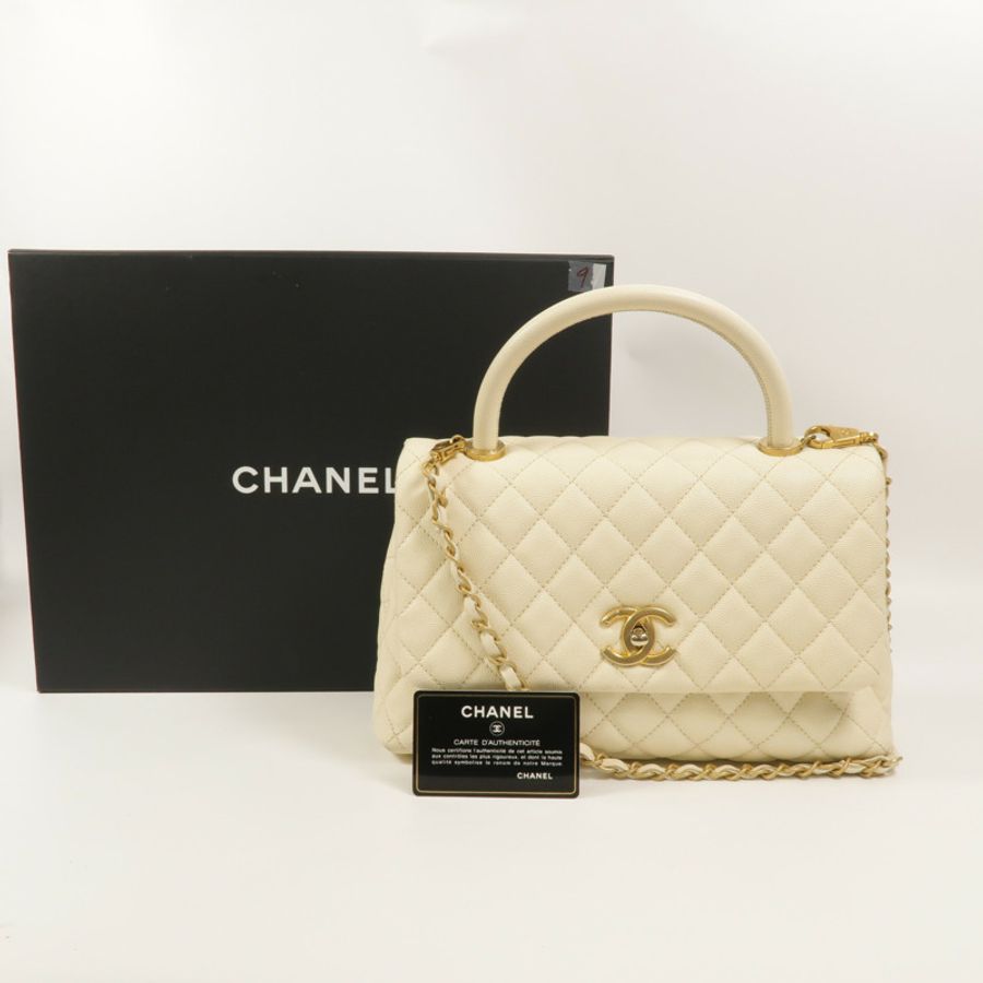 CHANEL 牛皮皮革Coco Handle Bag手挽肩背兩用袋-10
