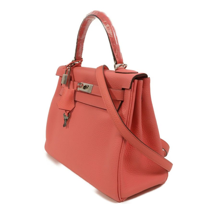 HERMES Togo皮革Kelly 28手挽肩背兩用袋Rose d'Ete-2