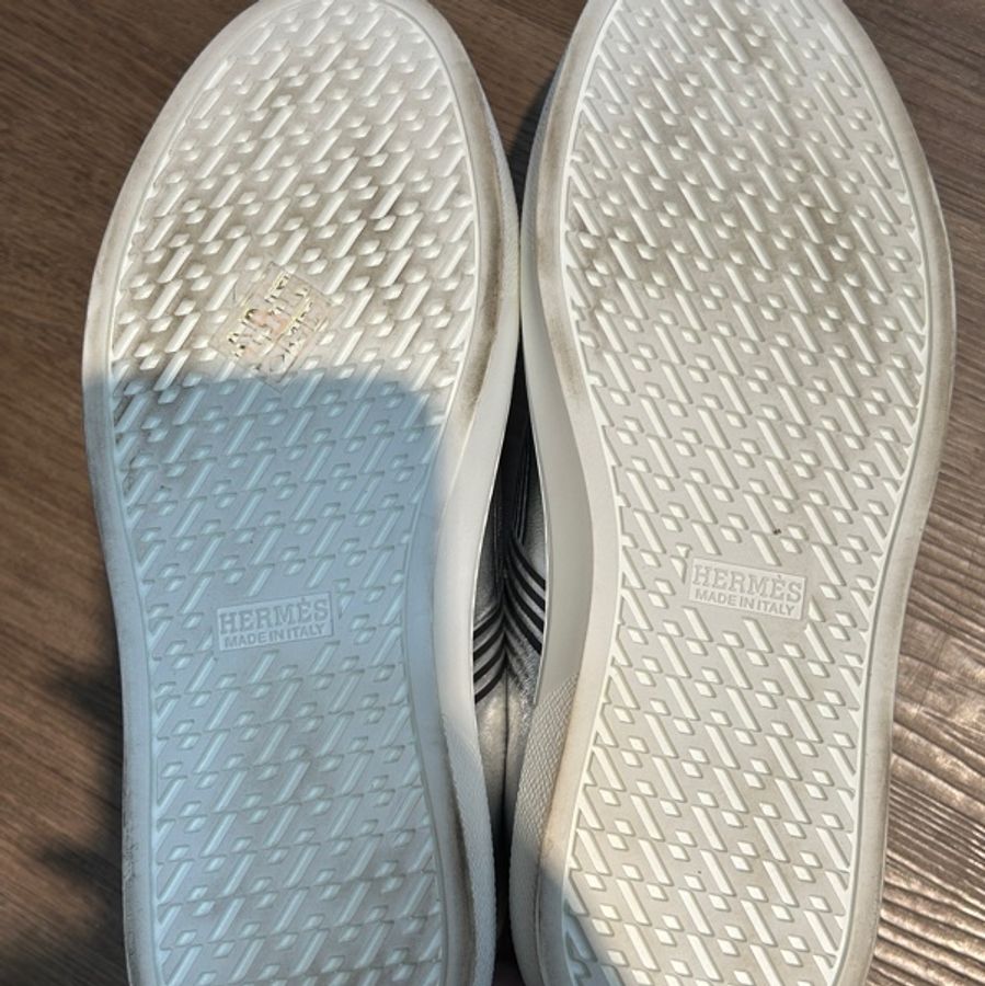 Hermes 女鞋牛皮37碼銀色-13