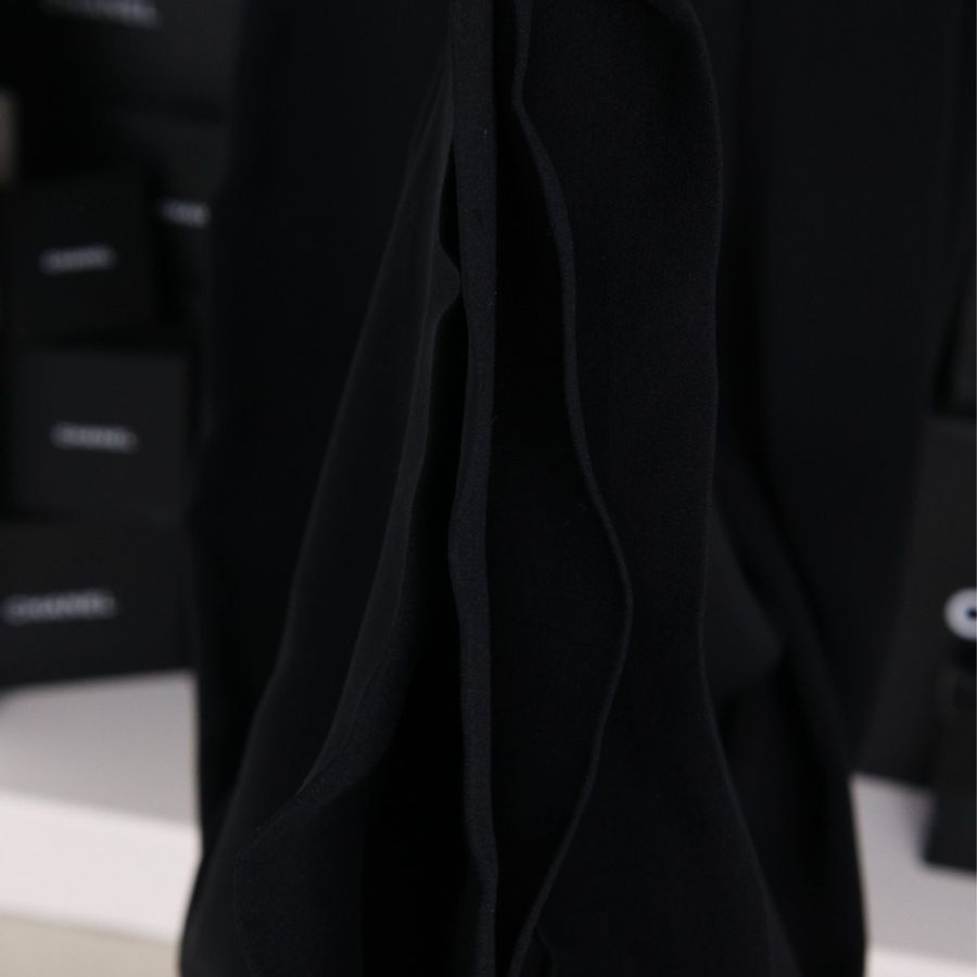 Dior 黑色针织露背两口袋无袖连体裤-40