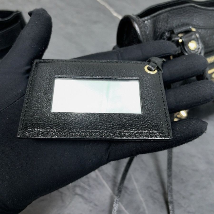 Balenciaga 巴黎世家 Metallic Edge Mini City 小羊皮機車包 黑金 mini-6