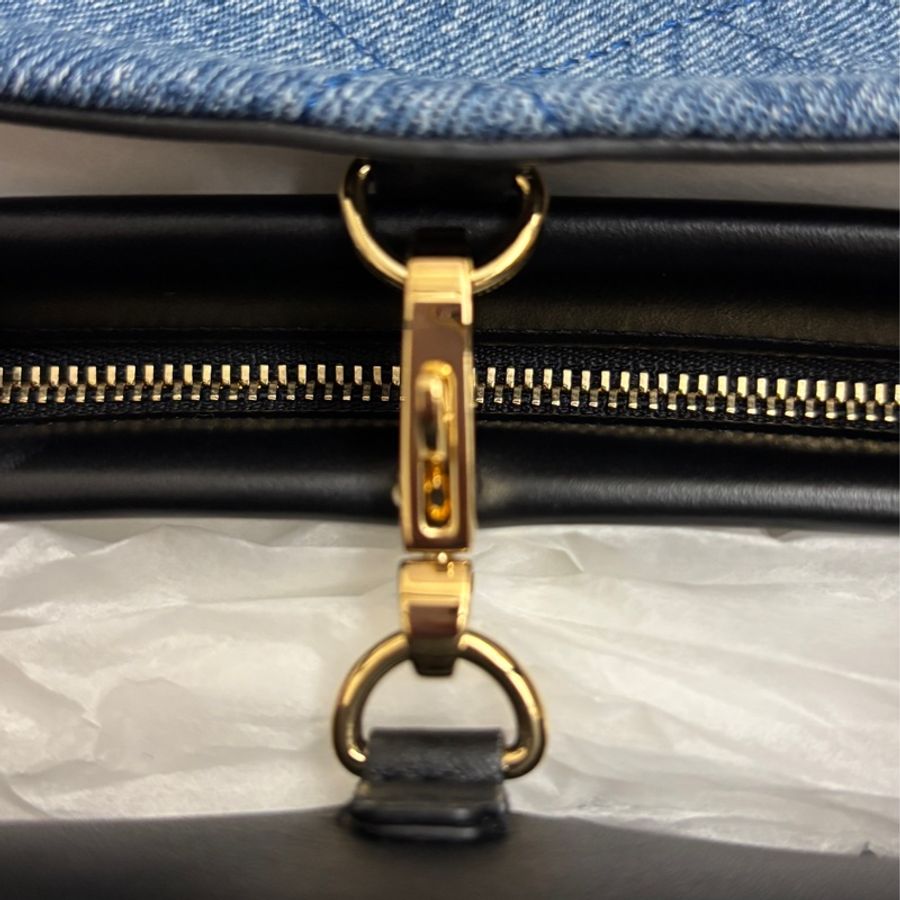 Chanel26A手工坊 牛仔拼色法棍包-19