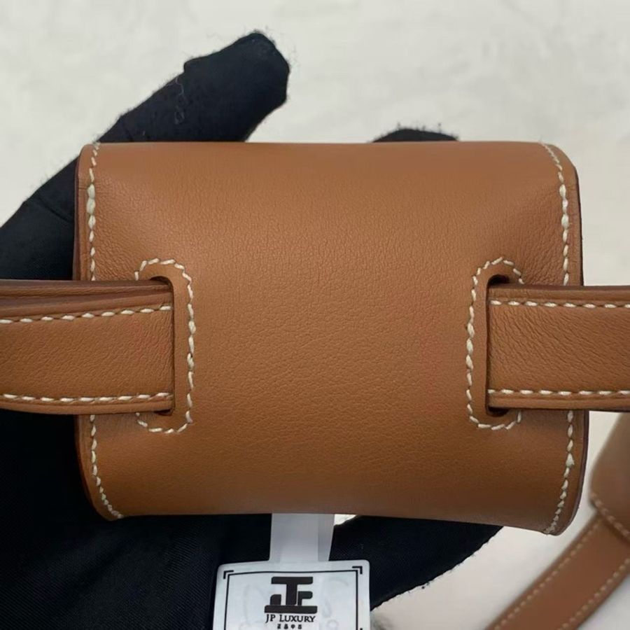 HERMES愛馬仕 KellyMoove馬鞍包斜挎包 金棕色 金扣 Swift牛皮 長肩帶凱莉包-9