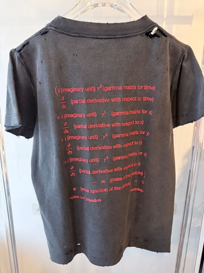 Balenciaga✨七夕限定方程式公式 做舊破洞刺繡短袖上衣 #XL-1