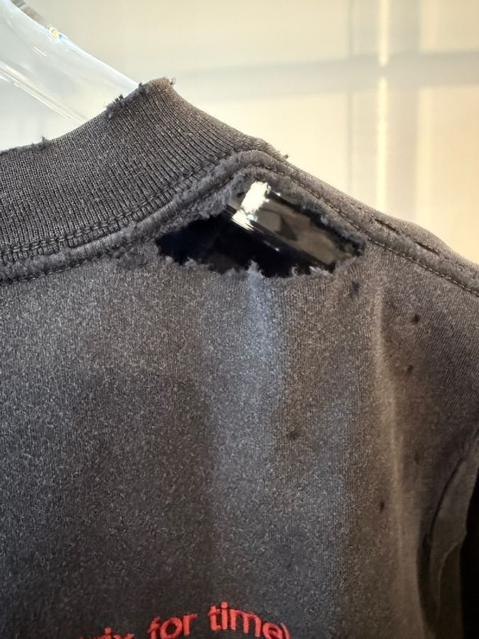 Balenciaga✨七夕限定方程式公式 做舊破洞刺繡短袖上衣 #XL-3
