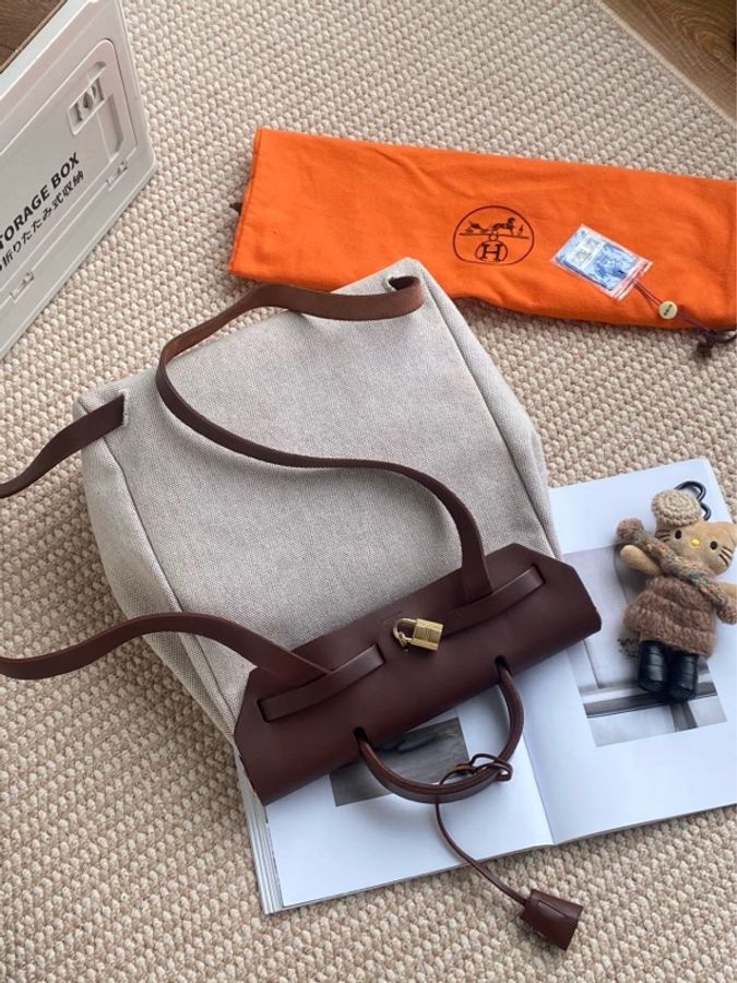 愛馬仕hermes herbag31金棕双肩/双袋 背包-3