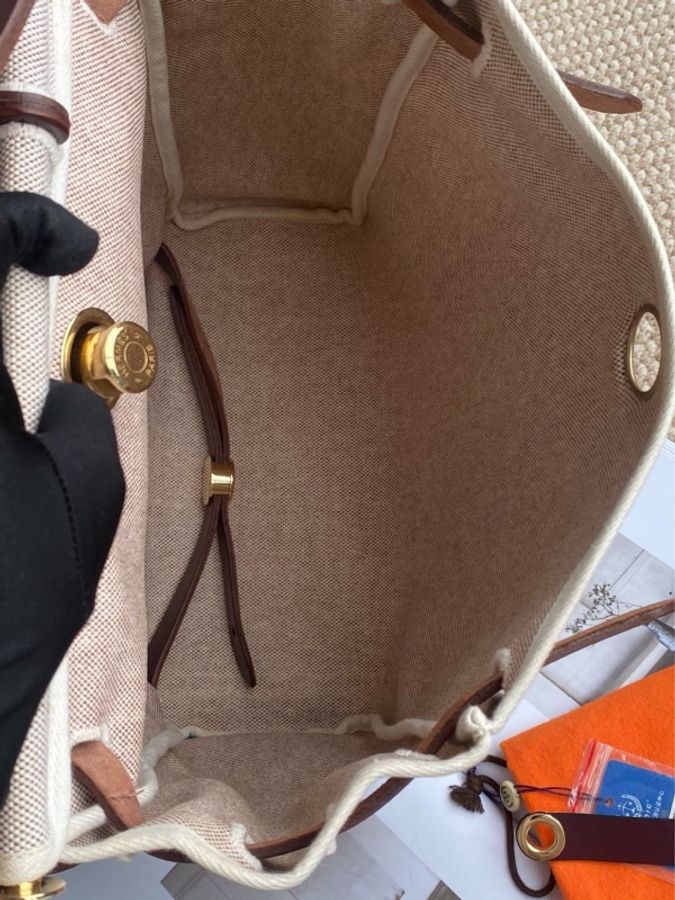 愛馬仕hermes herbag31金棕双肩/双袋 背包-13