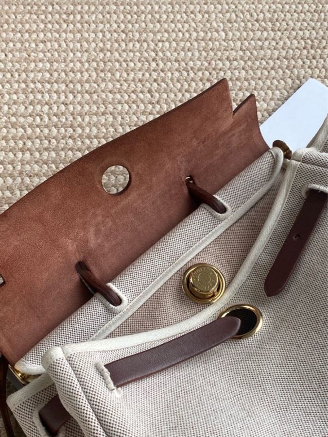 愛馬仕hermes herbag31金棕双肩/双袋 背包-14